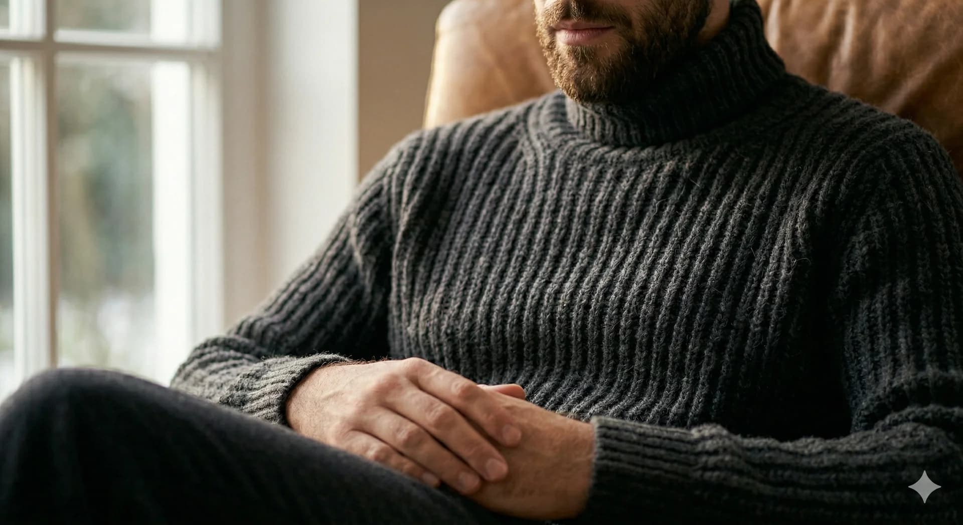 Fine-gauge navy blue knitted polo