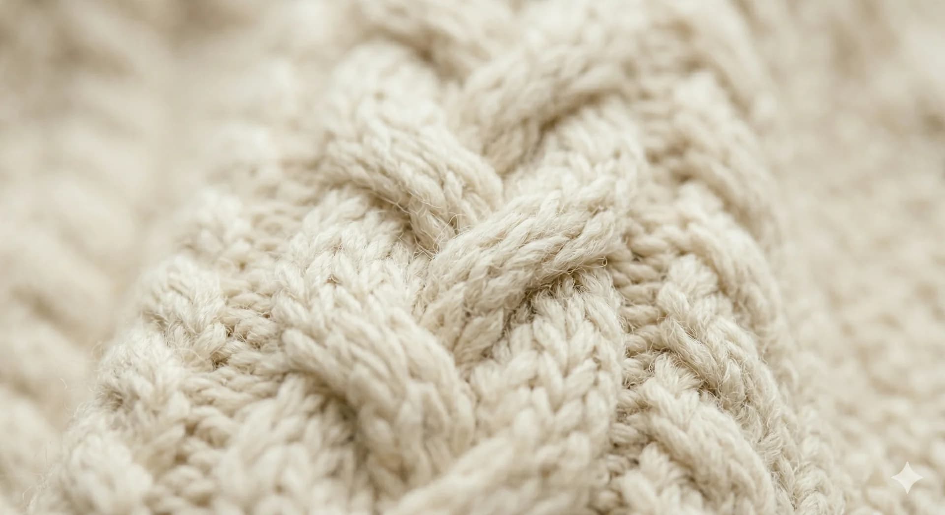 Close-up of organic cable-knit texture