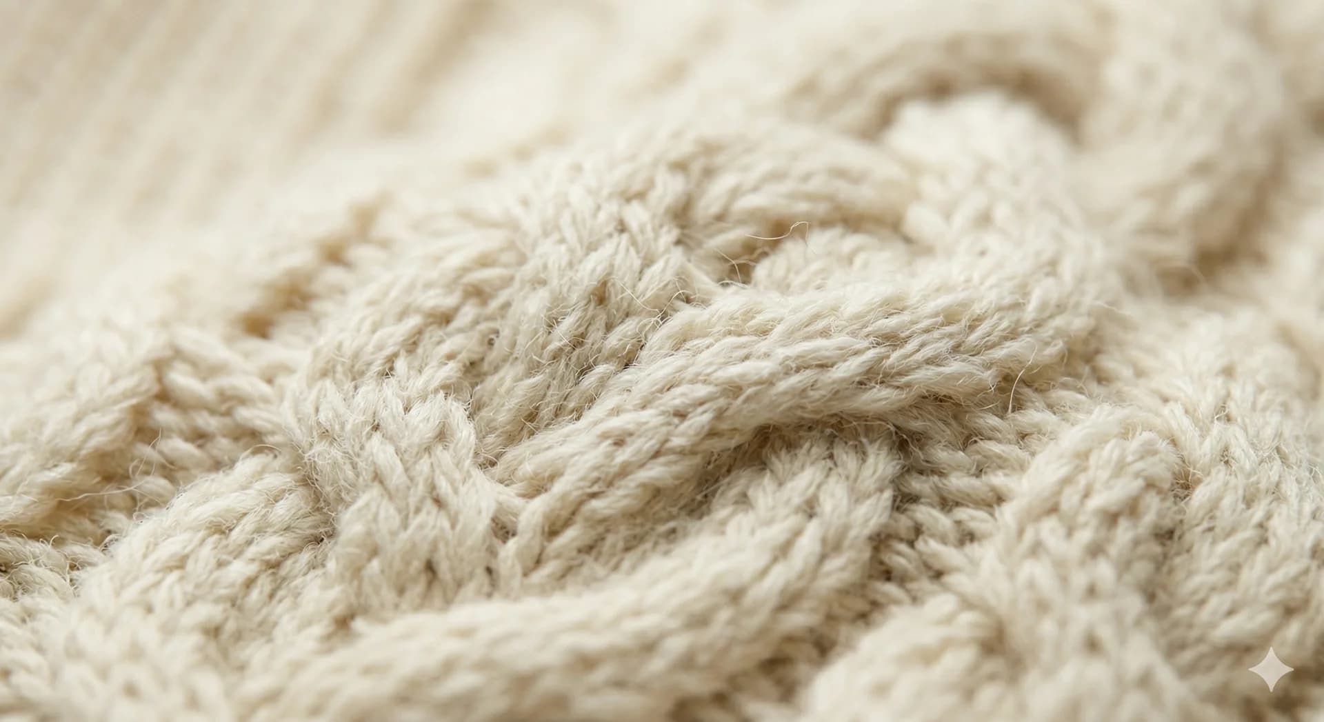 Cream cable-knit wide texture